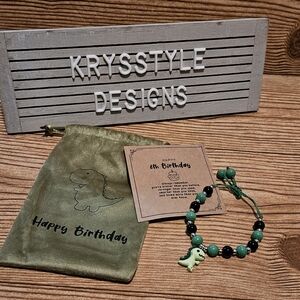 Dinosaur 8th Birthday Bracelet Adjustable